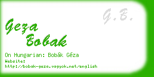 geza bobak business card