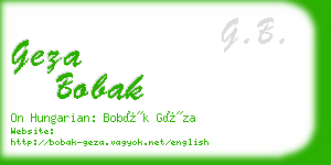 geza bobak business card